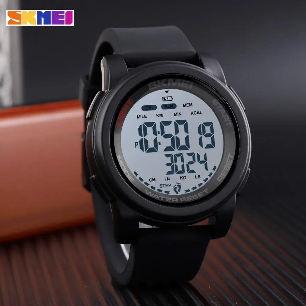 SKMEI 1469 Men’s Digital Sport Watch with Pedometer, Dual Time, Calorie, Distance and Mileage Tracker