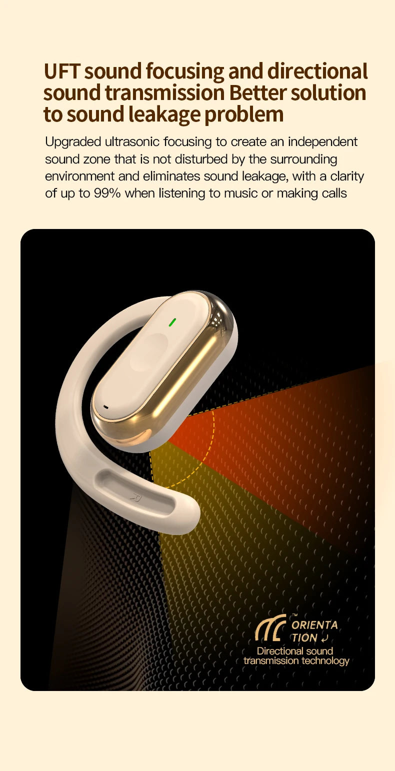 Bluetooth 5.4 IPX7 Waterproof Sports Earphones with ENC Mic