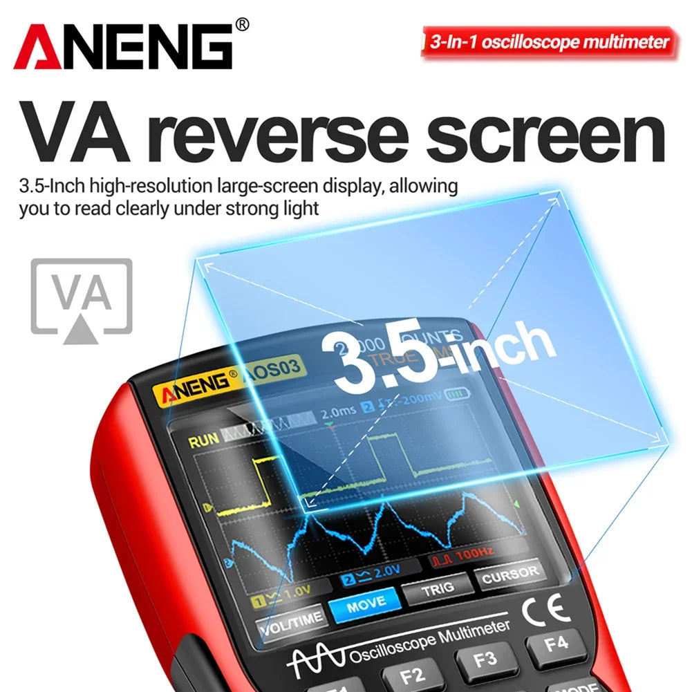 Digital Handheld Automotive Oscilloscope Multimeter 2 Channel 50MHz with Waveform Output for Car Electrical Repair