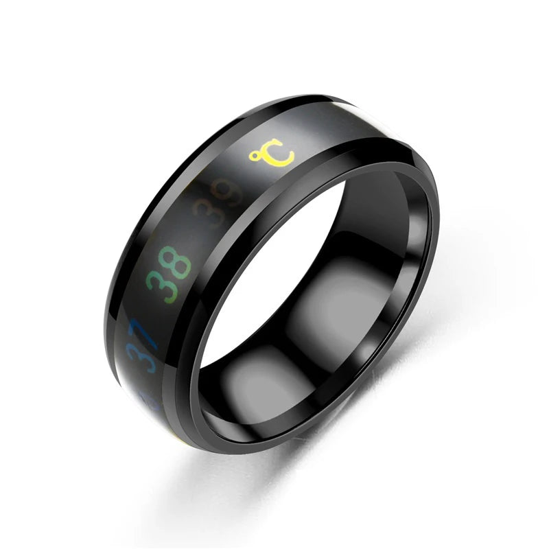 Smart Stainless Steel Multifunctional Couple Mood Ring – Temperature Sensitive Waterproof Jewelry