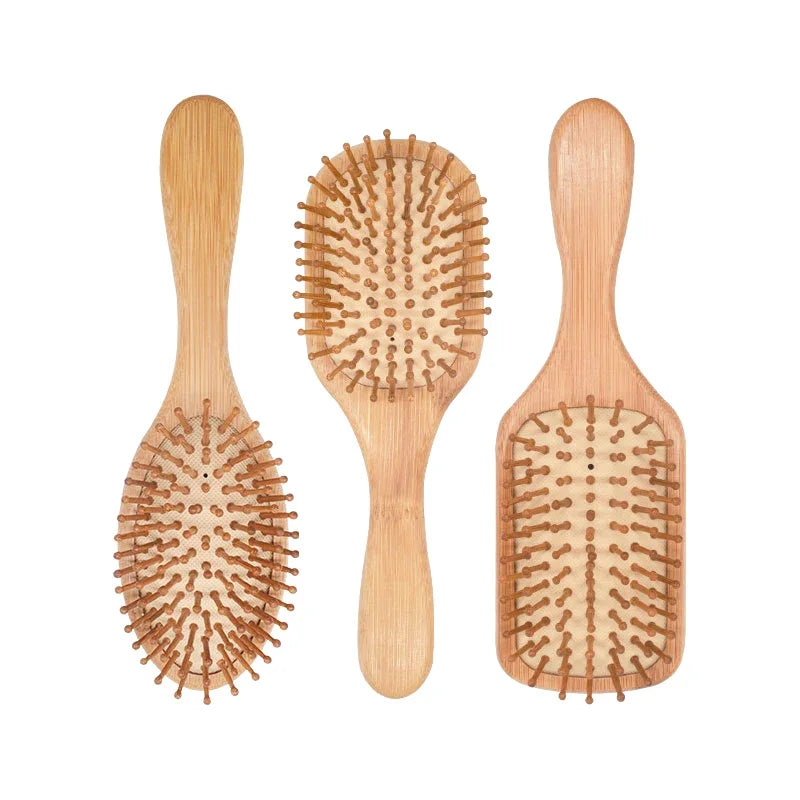 Bamboo Paddle Hair Brush – Wooden Scalp Massage Comb for Hair Care