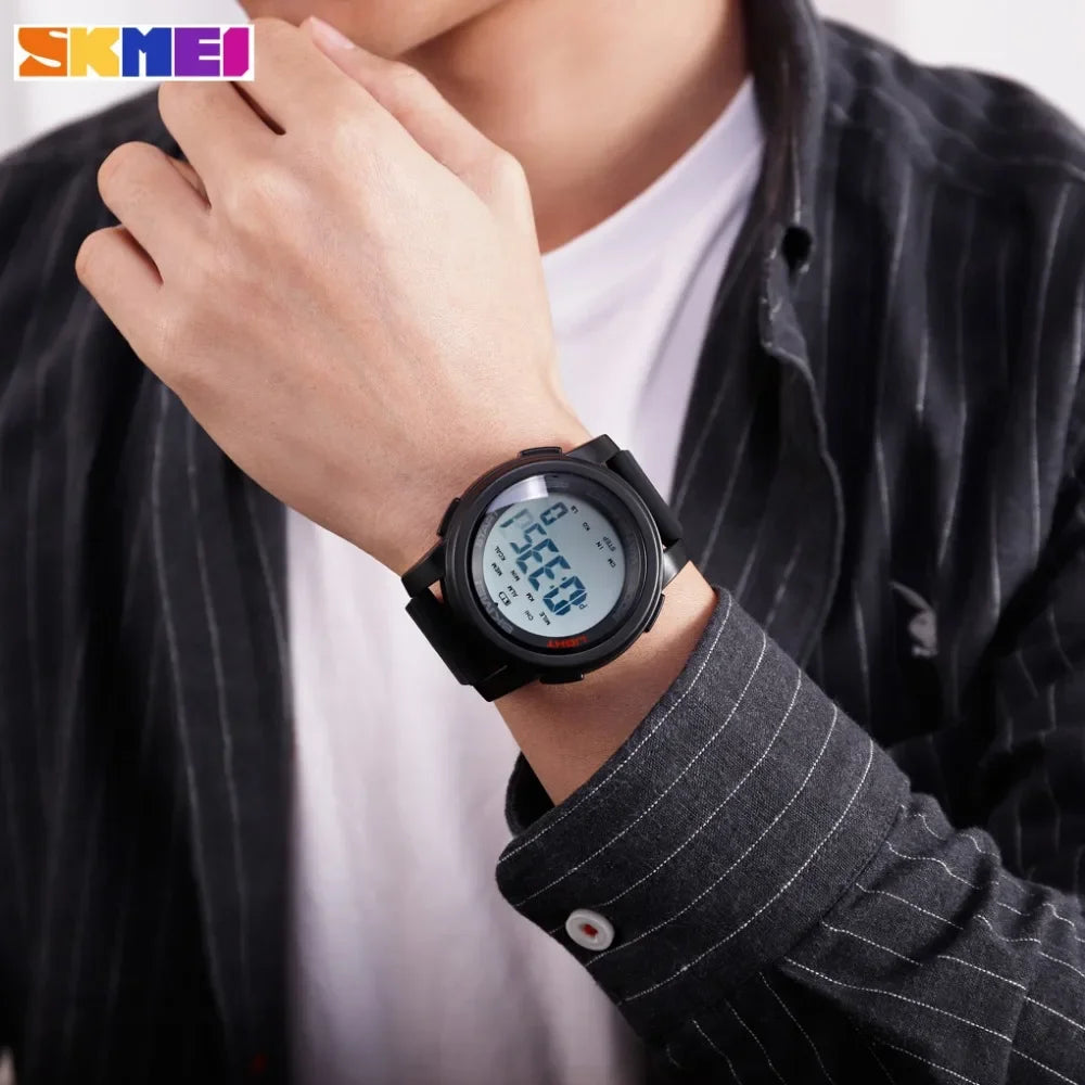SKMEI 1469 Men’s Digital Sport Watch with Pedometer, Dual Time, Calorie, Distance and Mileage Tracker