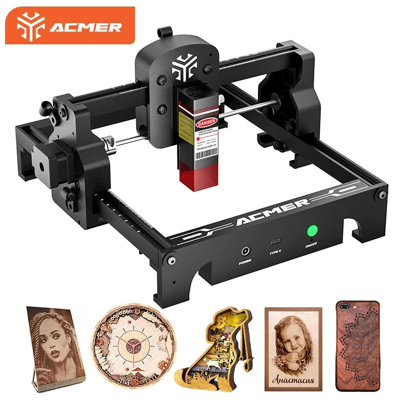 ACMER S1 2.5W/3.5W Mini Portable Laser Engraver DIY Laser Cutting and Engraving Machine for Wood, Acrylic, Glass and Leather