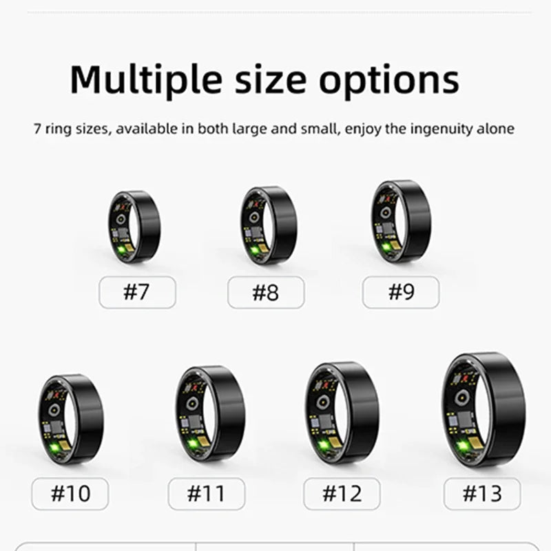For XIAOMI SAMSUNG Smart Ring Men Women Heart Rate Blood Oxygen Monitor IP68 & 5ATM Waterproof Smartring Multi-sport Mode