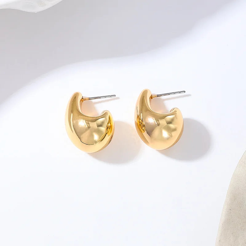 6Pcs Stainless Steel Crystal Zirconia Hoop Earrings Set