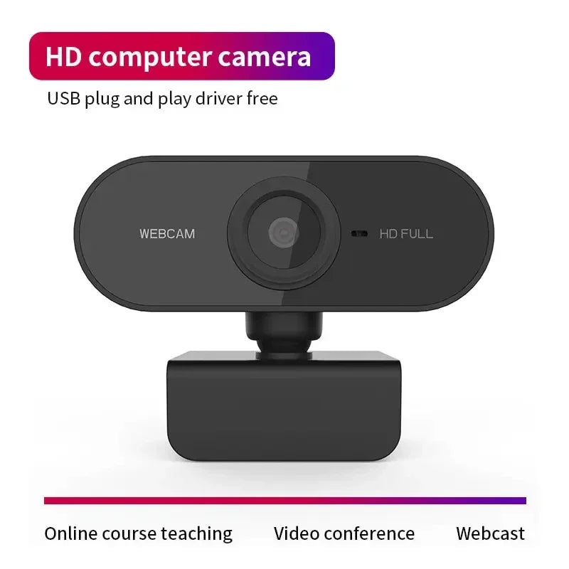 1080P Full HD USB Webcam with Built-in Microphone and Tripod