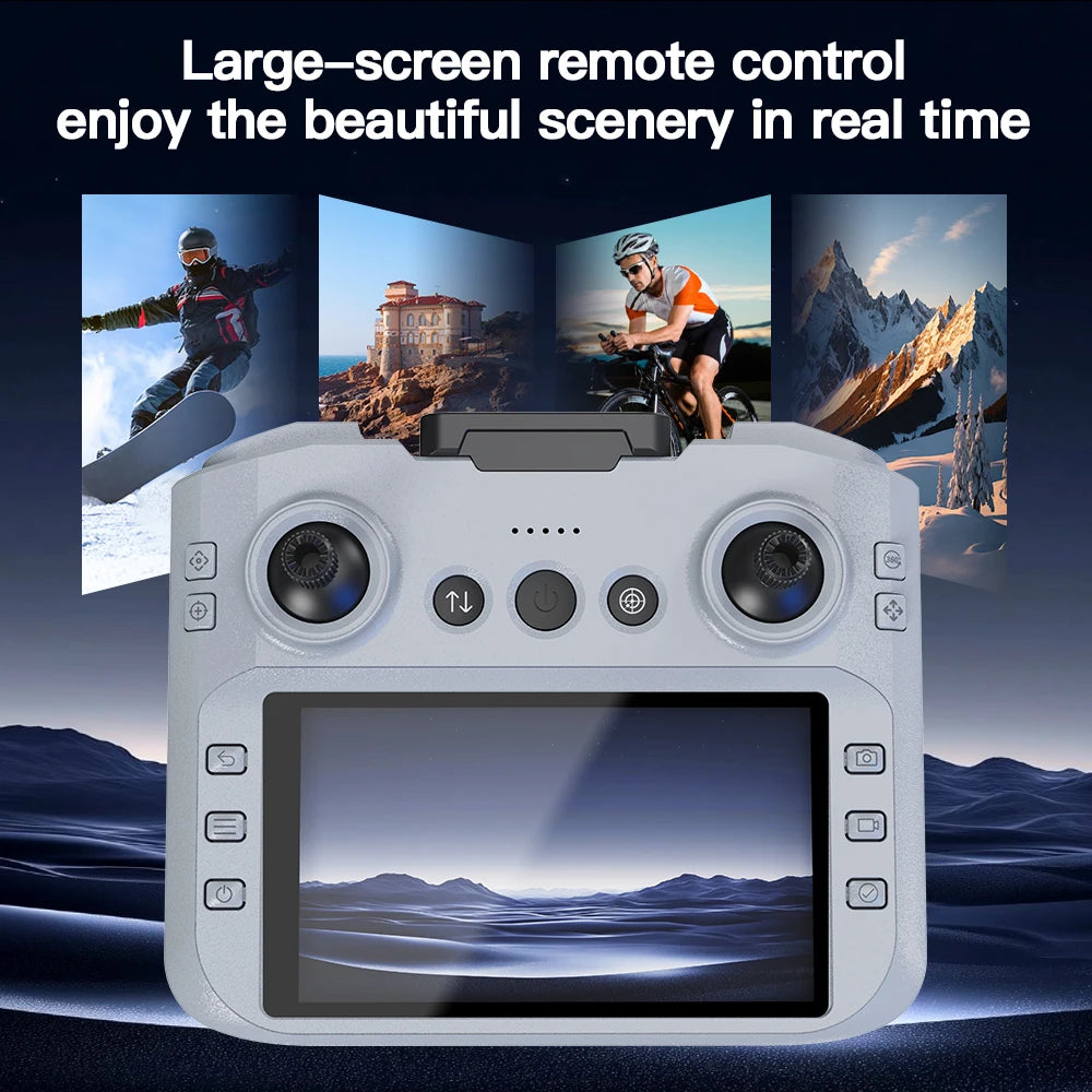 AE5 Max 8K HD Quadcopter Drone with 4.5” Screen Controller, 20 Min Battery, Headless Mode and 360° Flip