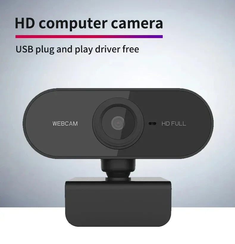 1080P Full HD USB Webcam with Built-in Microphone and Tripod