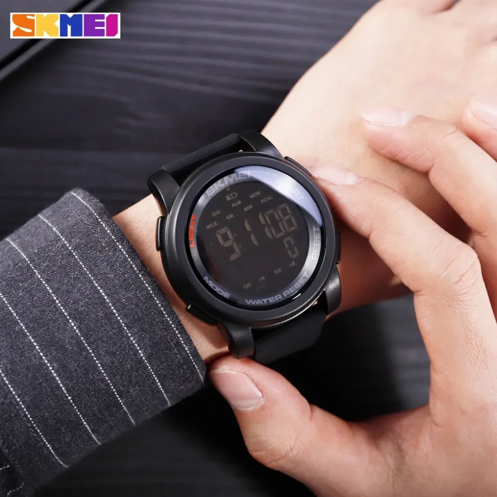 SKMEI 1469 Men’s Digital Sport Watch with Pedometer, Dual Time, Calorie, Distance and Mileage Tracker