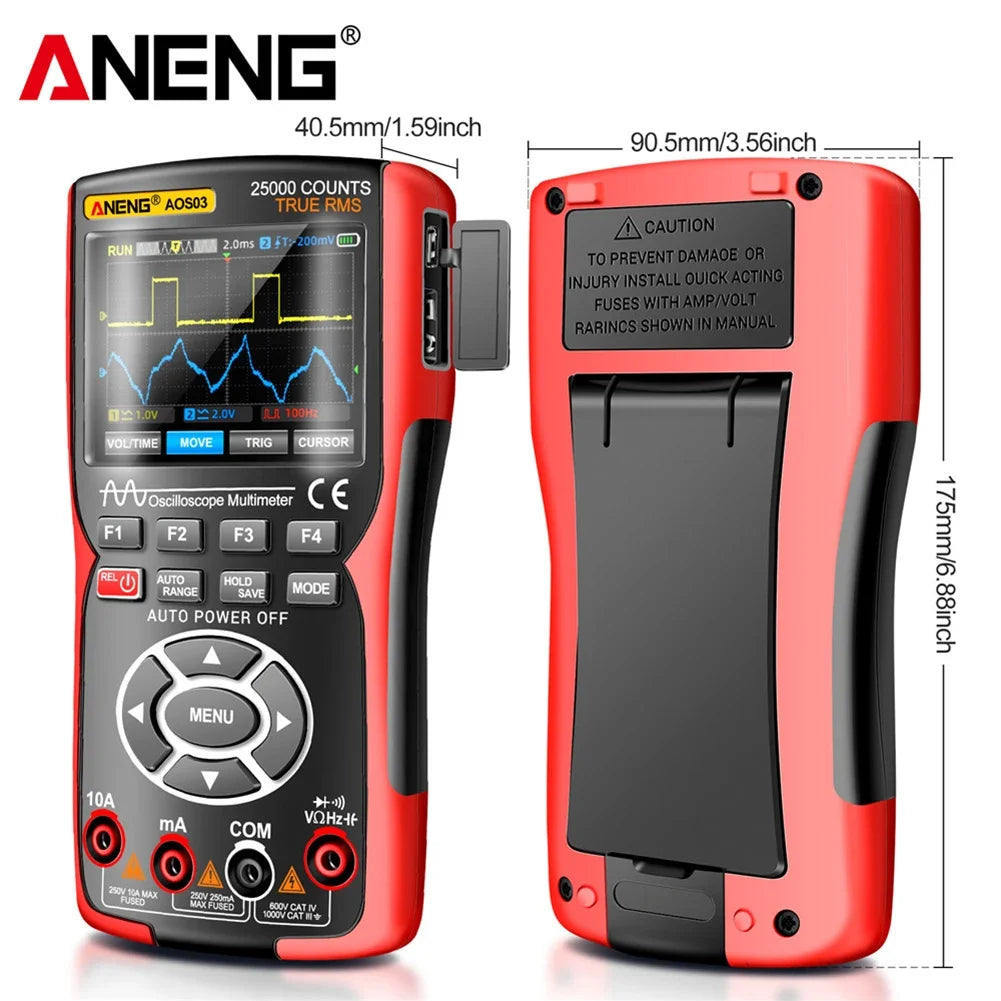 Digital Handheld Automotive Oscilloscope Multimeter 2 Channel 50MHz with Waveform Output for Car Electrical Repair