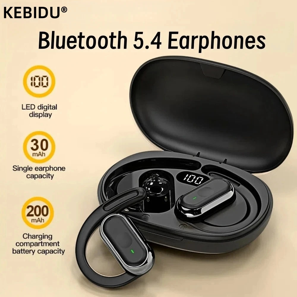 Bluetooth 5.4 IPX7 Waterproof Sports Earphones with ENC Mic