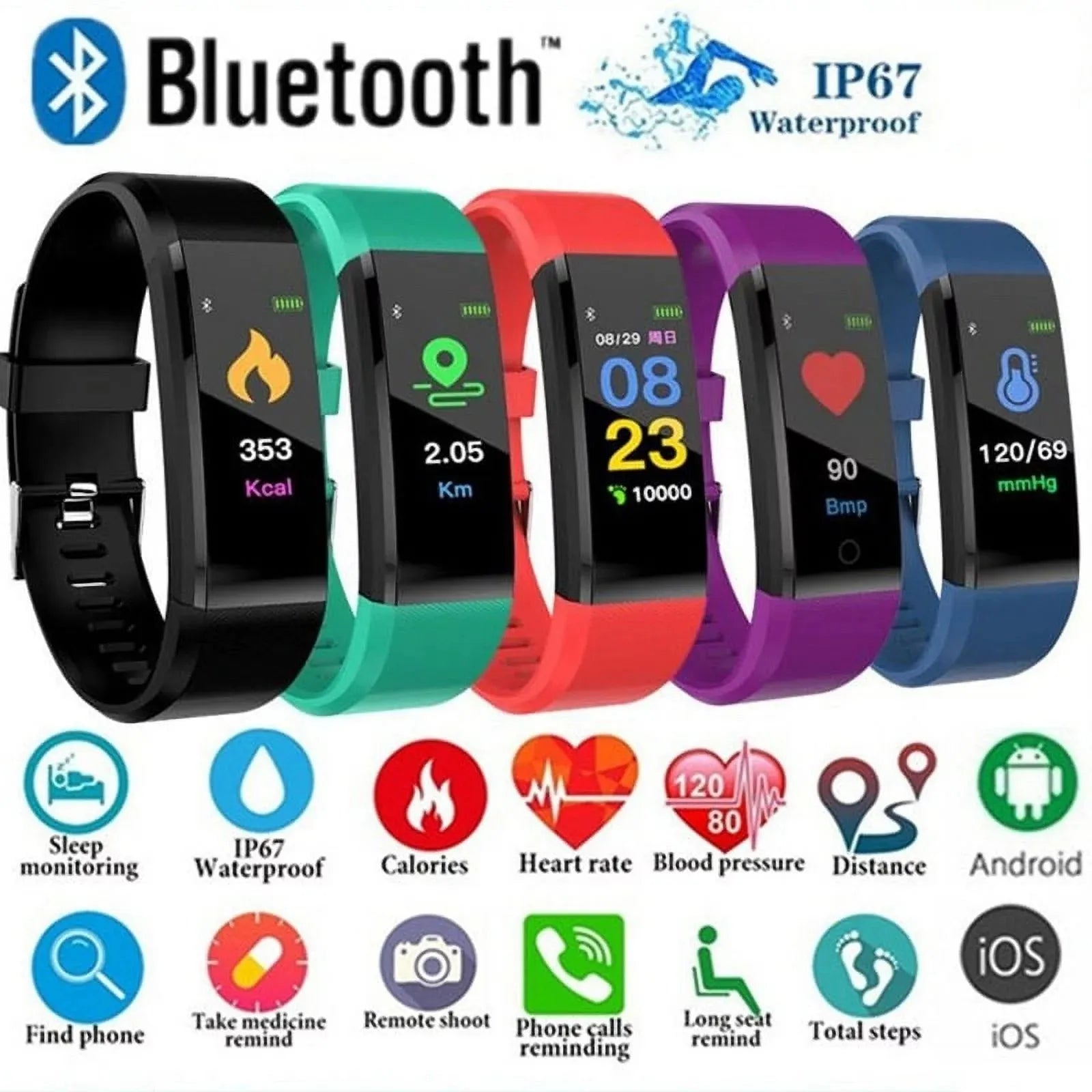 Waterproof Smart Fitness Bracelet