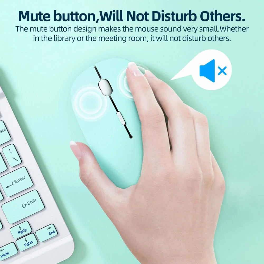 Silent Bluetooth Wireless Macaron Mouse for Laptop, iPad and Samsung Tablet