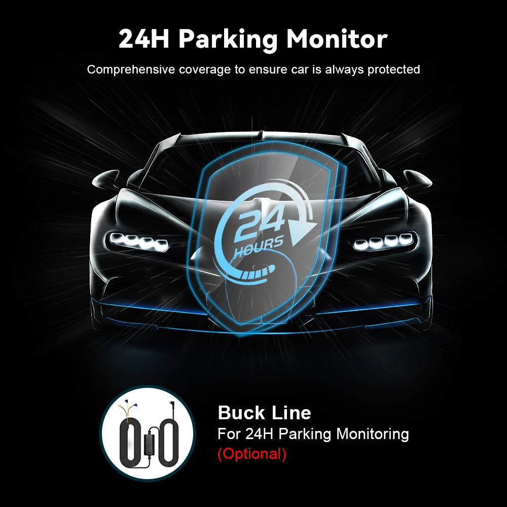 Soam 2.5K Front Dash Cam Built-in WiFi Car DVR with G-Sensor, Night Vision, WDR, GPS and 24H Parking Mode