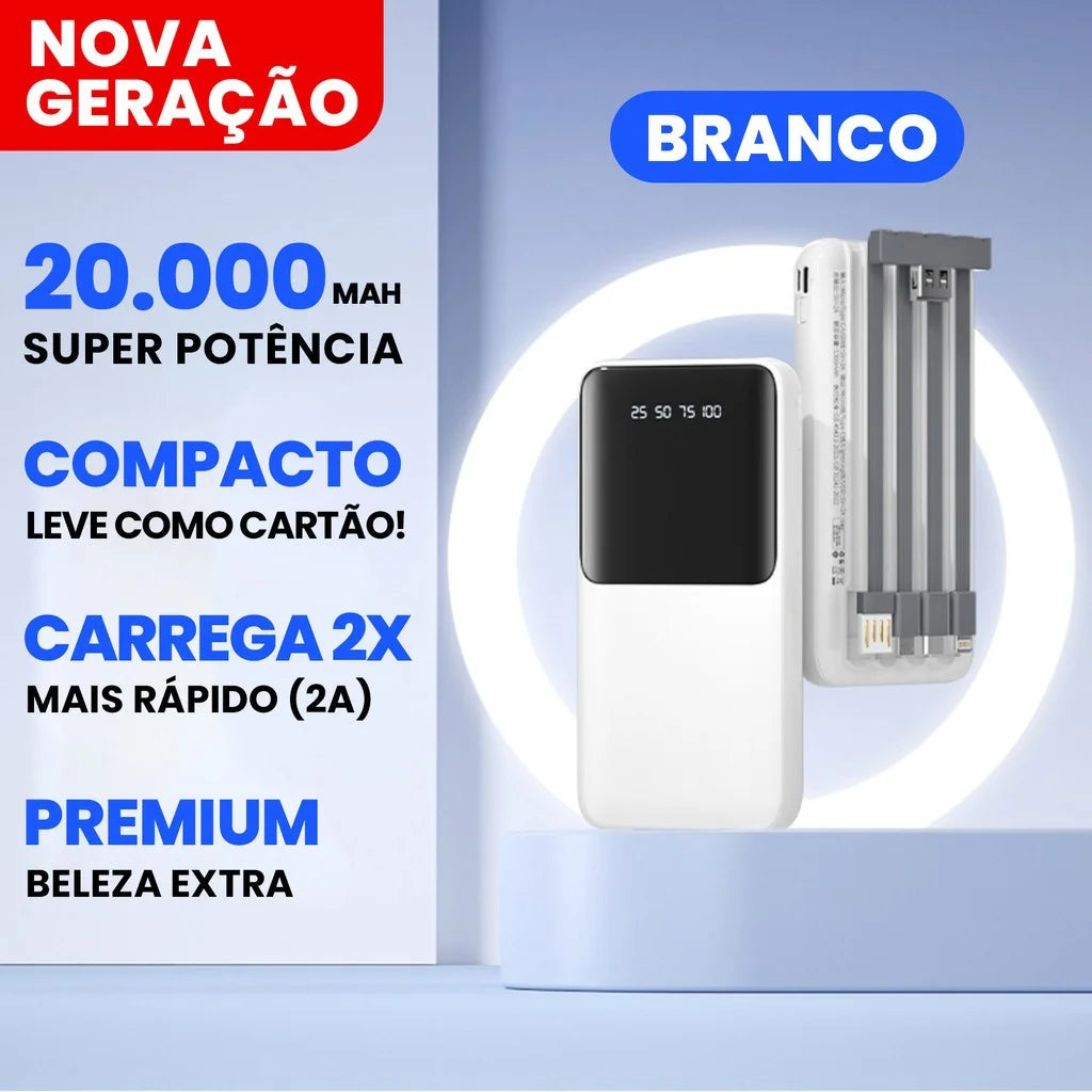 Power Bank 20000mAh Carregador Portátil Rápido, Design Estético Favo de Mel para Celular e Viagem