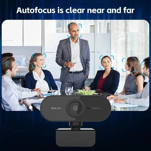 1080P Full HD USB Webcam with Built-in Microphone and Tripod