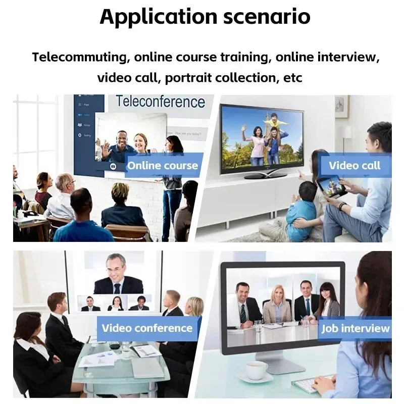 1080P Full HD USB Webcam with Built-in Microphone and Tripod