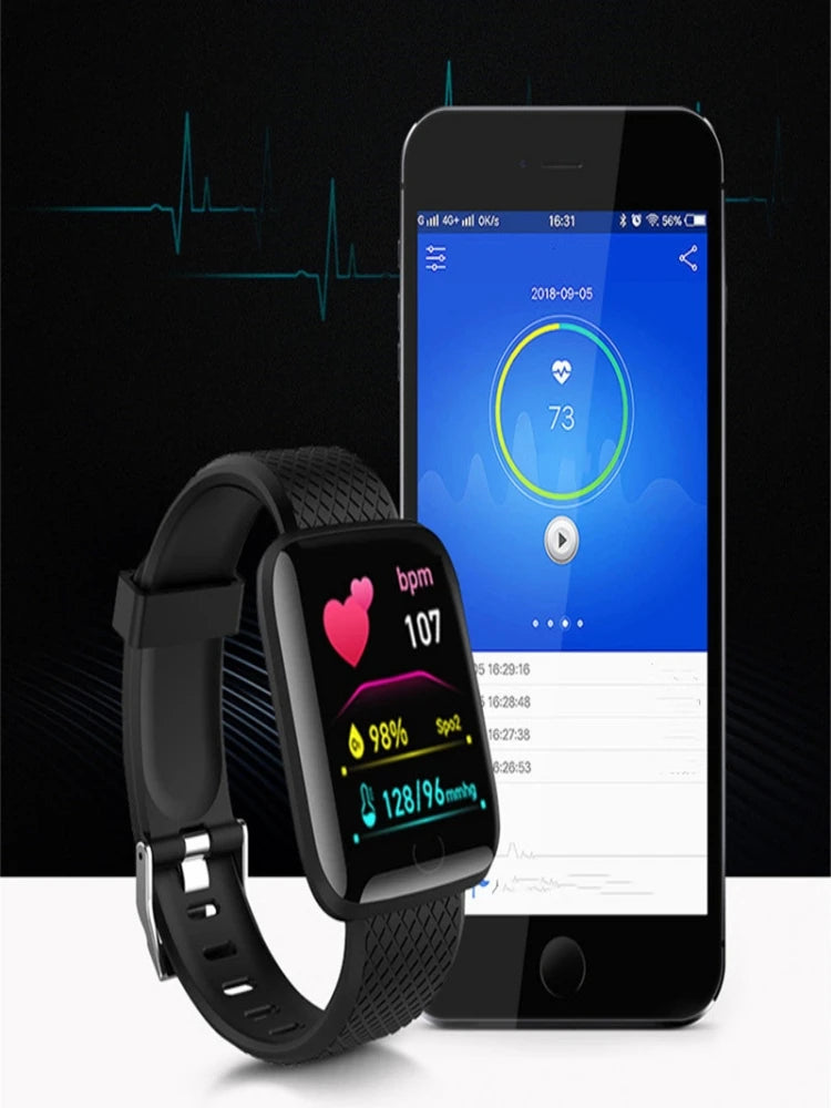 Unisex Smartwatch Fitness Monitor with Message Notifications for Android and iOS