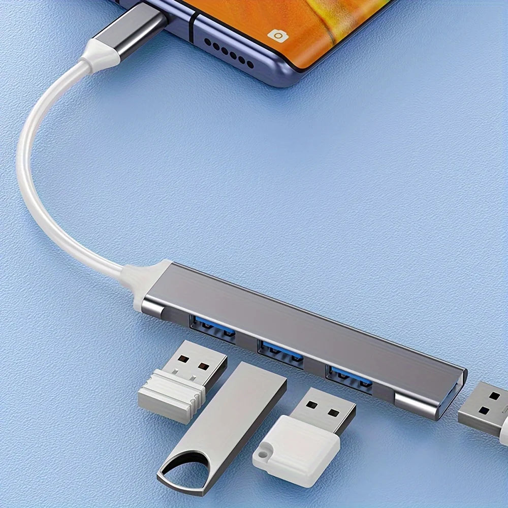 4-Port Multi-Splitter Type-C USB Hub OTG Adapter for Xiaomi, Lenovo, MacBook and PC