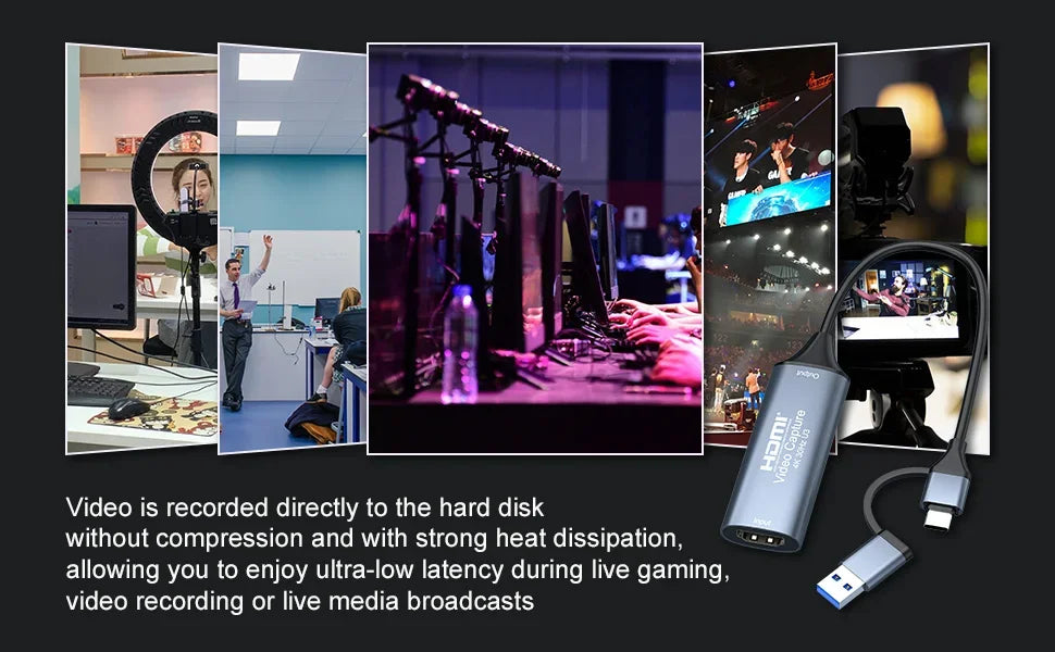 4K HDMI to USB 3.0 Type-C Video Capture Card for Gaming Live Streaming