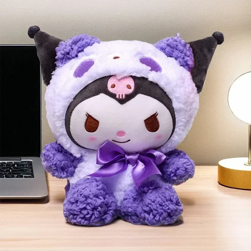 25CM Kawaii Sanrio Plush Doll Hello Kitty Cinnamoroll Kuromi Pochacco Stuffed Toy for Children Birthday Gift