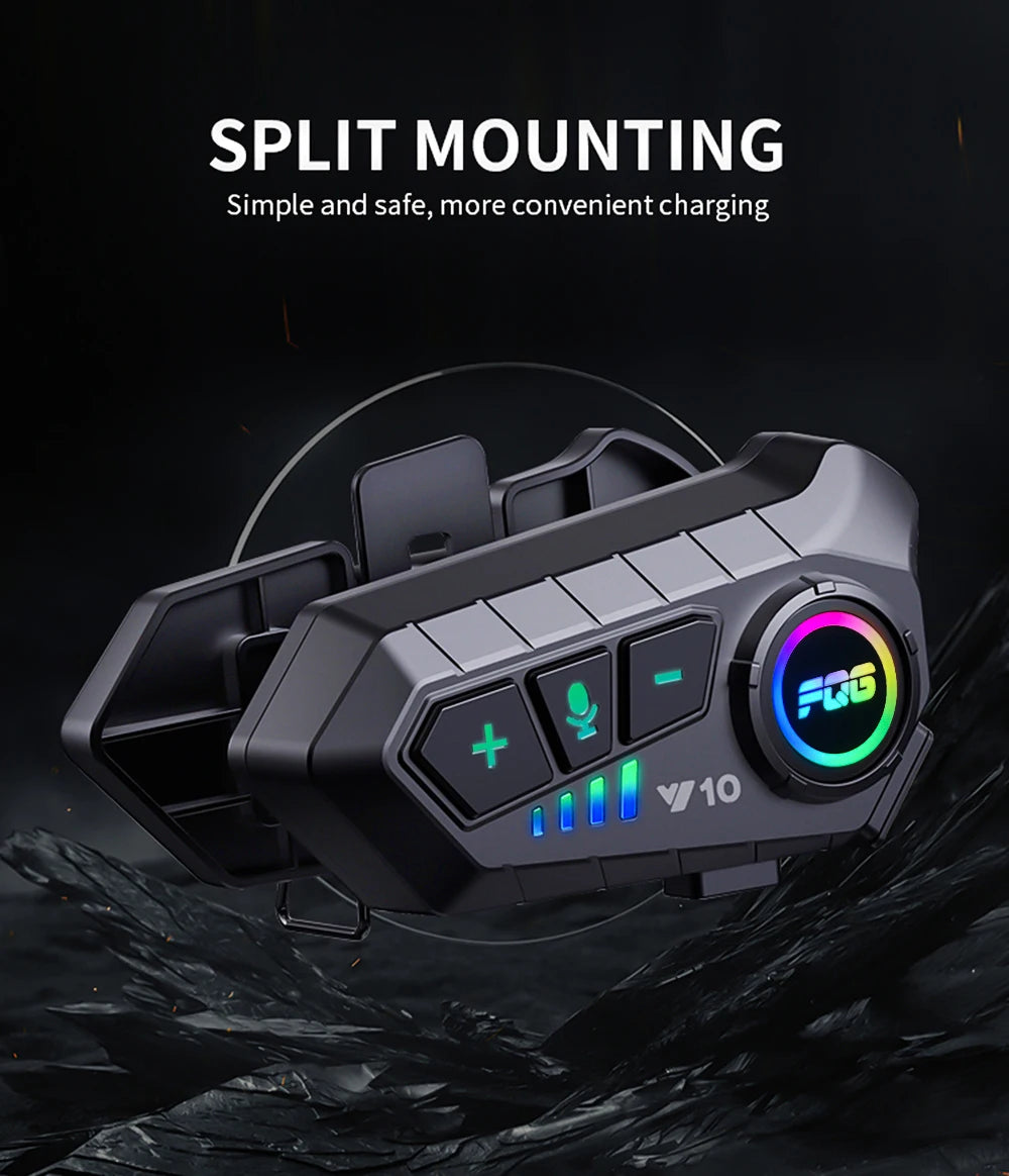 Bluetooth 5.3 Motorcycle Helmet Headset Waterproof Hands-Free Earphone