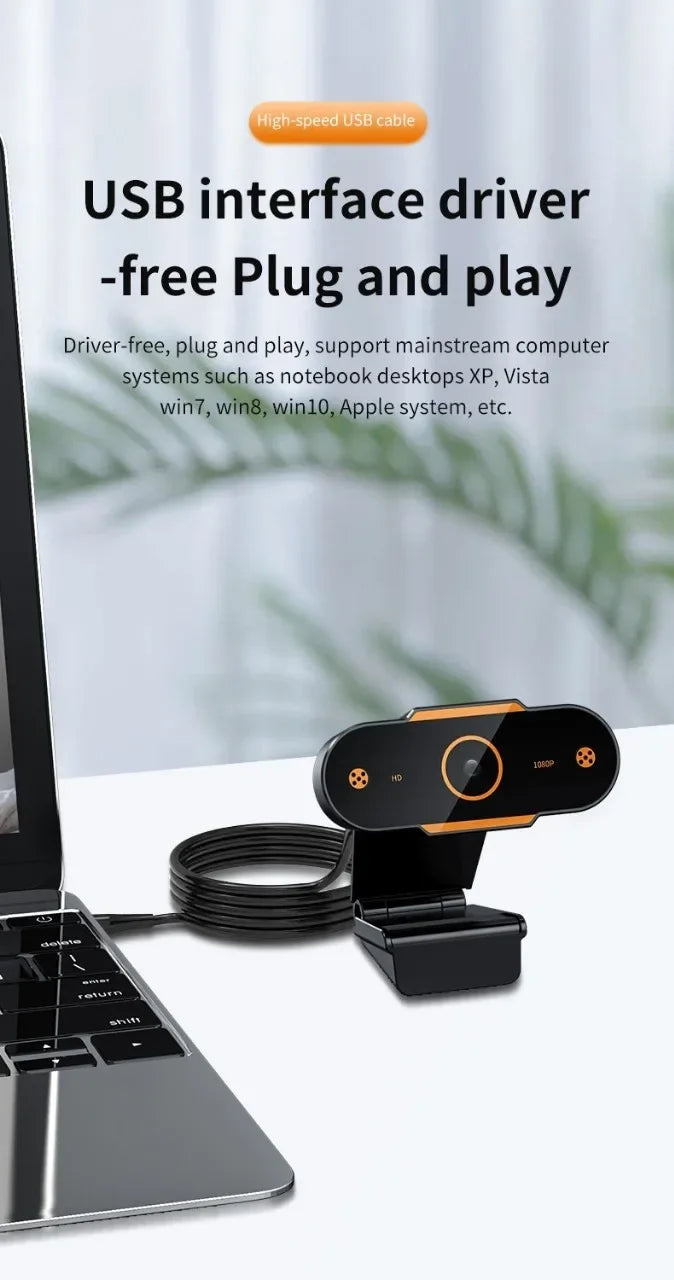 1080P HD Auto Focus USB Webcam with Microphone
