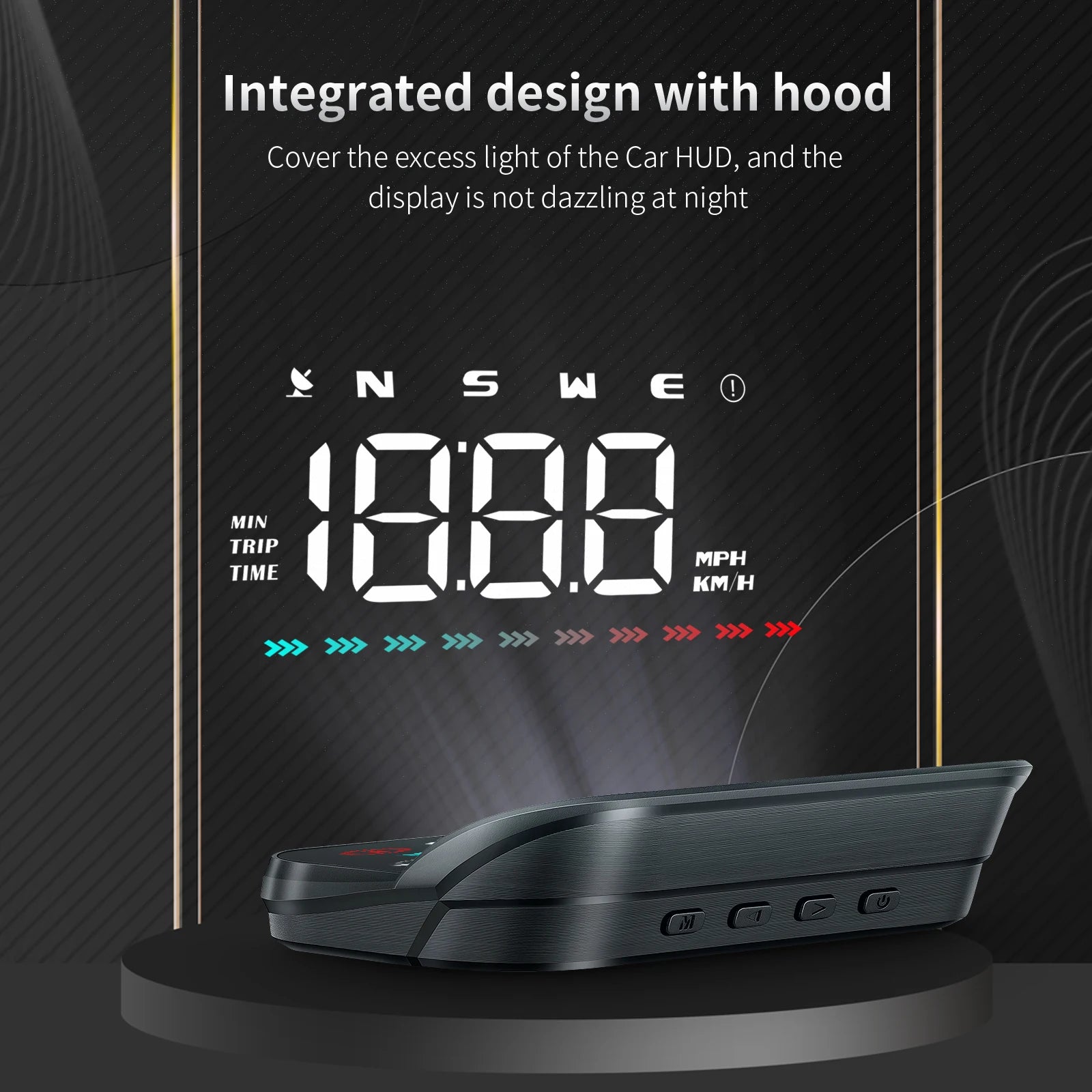 M23 Car GPS Head Up Display On-board Speedometer Windshield Projector Overspeed Alarm