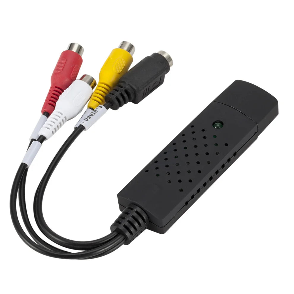 USB 2.0 to RCA Audio Video Capture Converter for PC TV VHS DVD