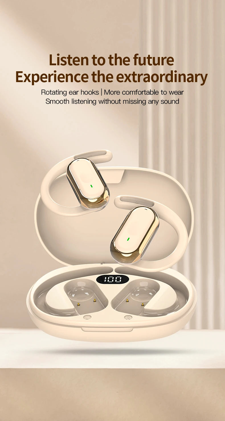 Bluetooth 5.4 IPX7 Waterproof Sports Earphones with ENC Mic