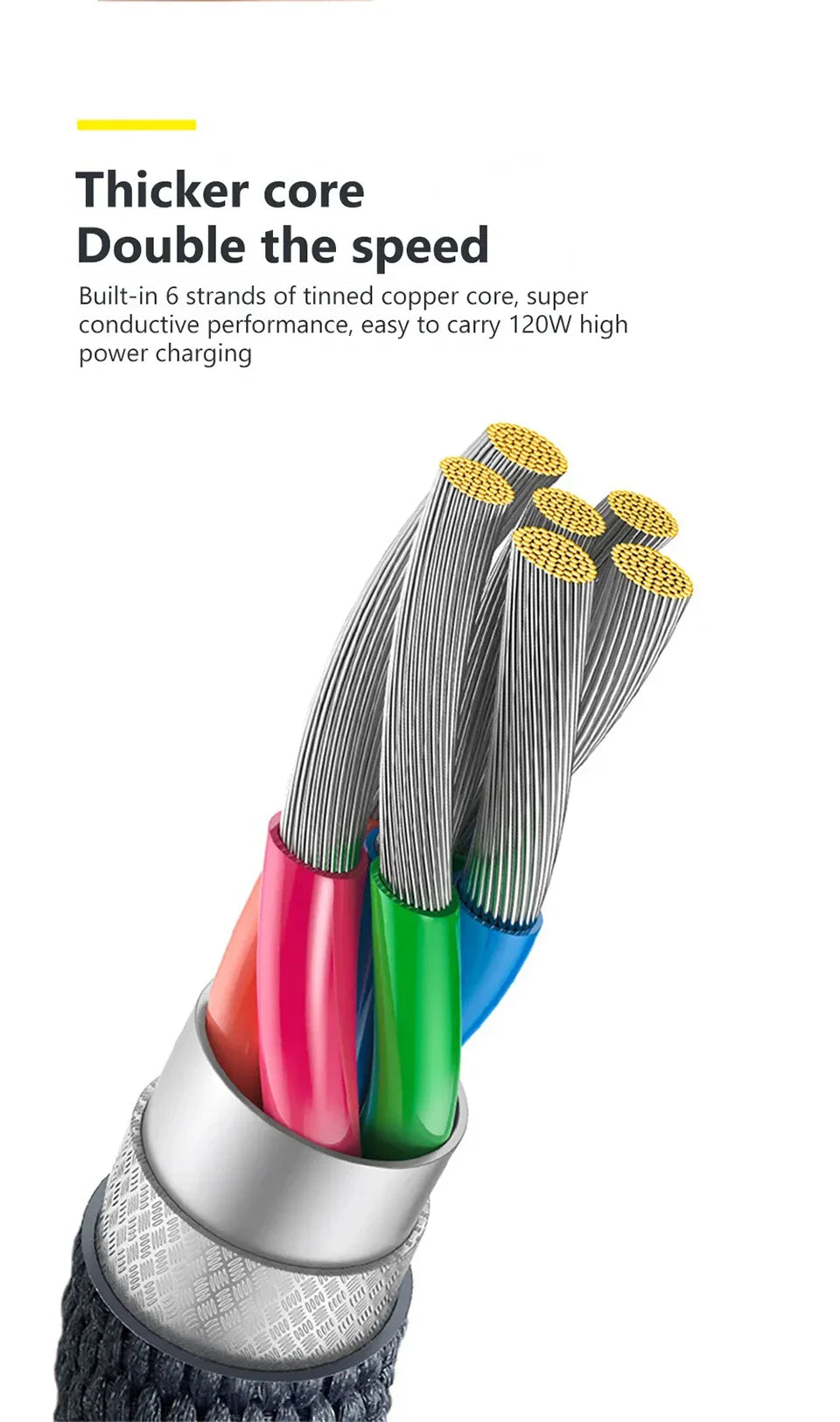 120W Super Fast Charging USB-A to USB-C Cable