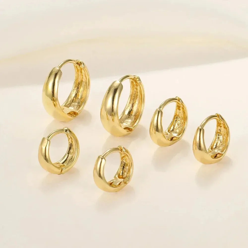 6Pcs Stainless Steel Crystal Zirconia Hoop Earrings Set