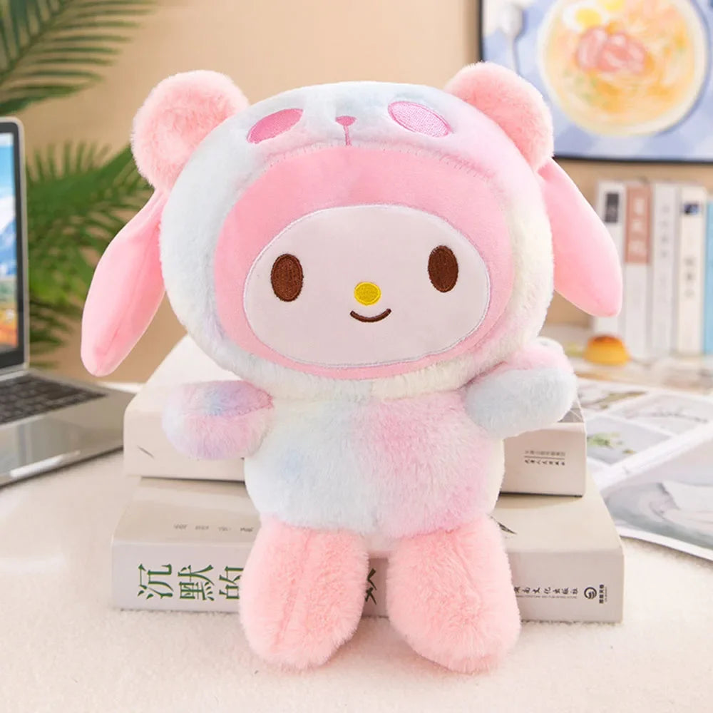 25CM Kawaii Sanrio Plush Doll Hello Kitty Cinnamoroll Kuromi Pochacco Stuffed Toy for Children Birthday Gift