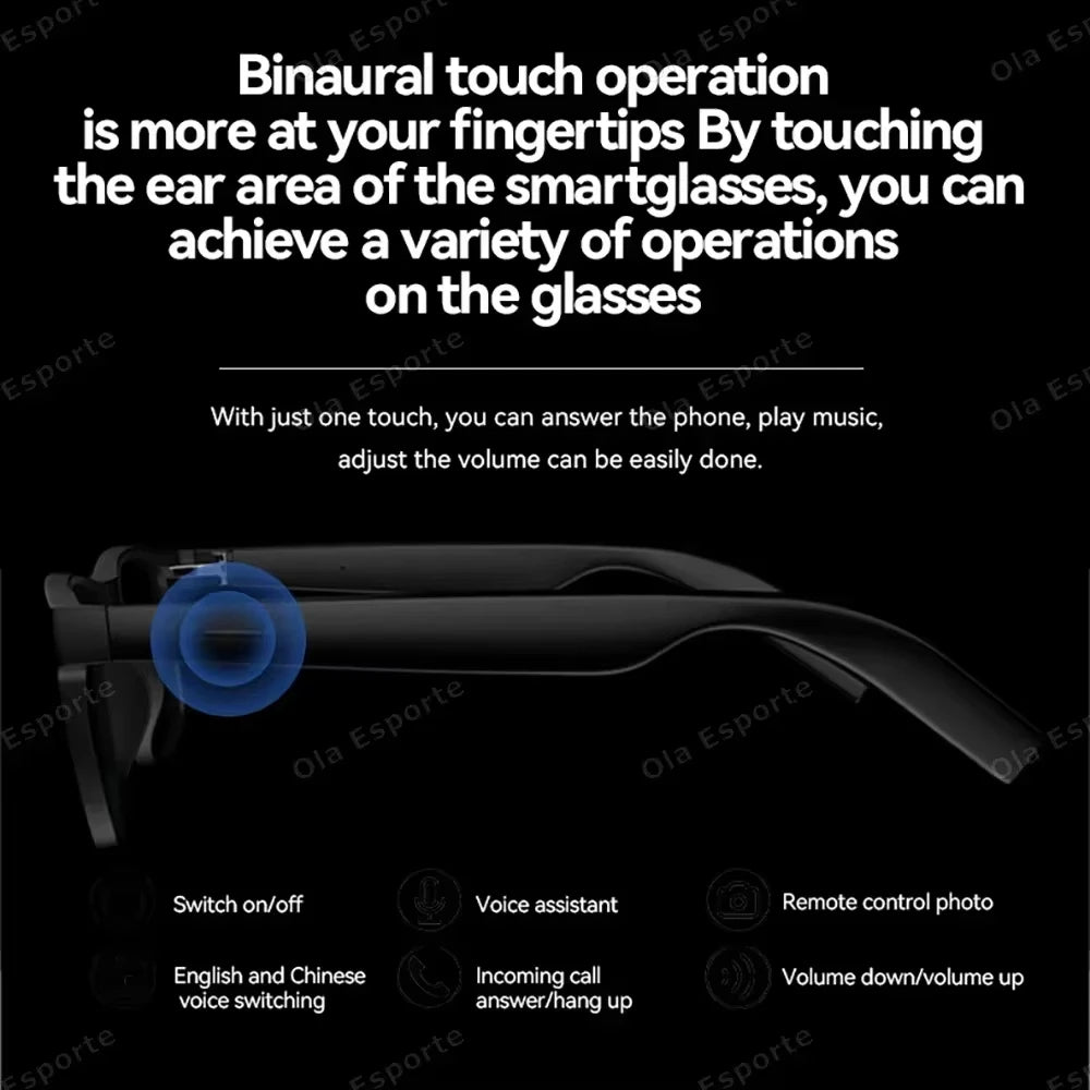Lenovo AI Smart Glasses with 8K Touch Control, Photo Camera, Recording, Translator, Voice Assistant and Bluetooth