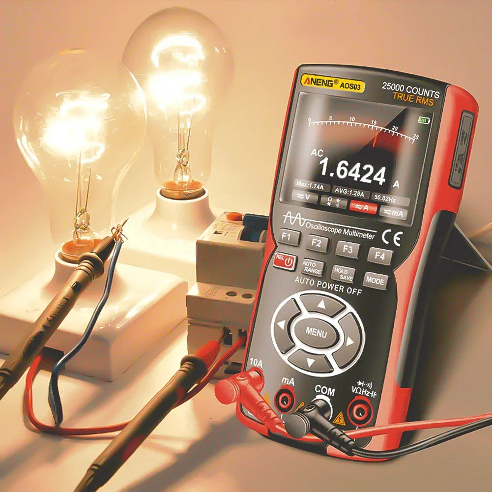 Digital Handheld Automotive Oscilloscope Multimeter 2 Channel 50MHz with Waveform Output for Car Electrical Repair