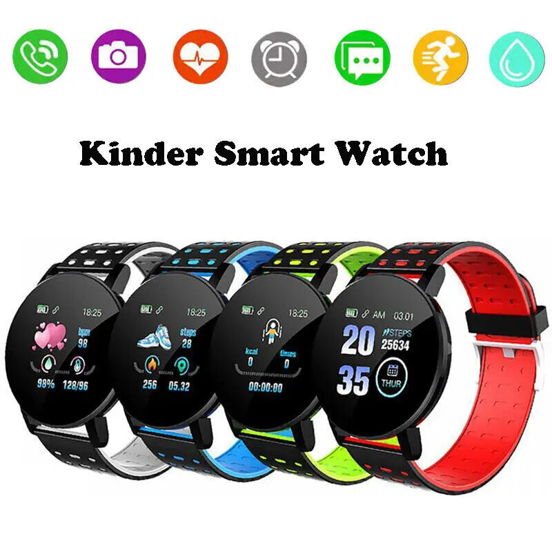 1.44 Inch Bluetooth 4.0 LED Waterproof Kids Smart Watch with Heart Rate Monitor and Fitness Tracker for Boys and Girls