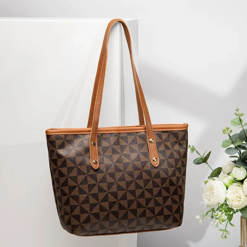 Large Capacity Women’s PU Leather Shoulder Tote Bag