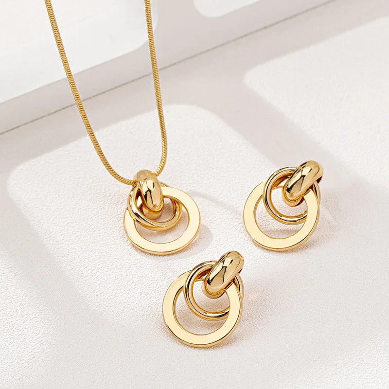 3pcs Vintage Jewelry Set for Women Necklace Choker Bracelet
