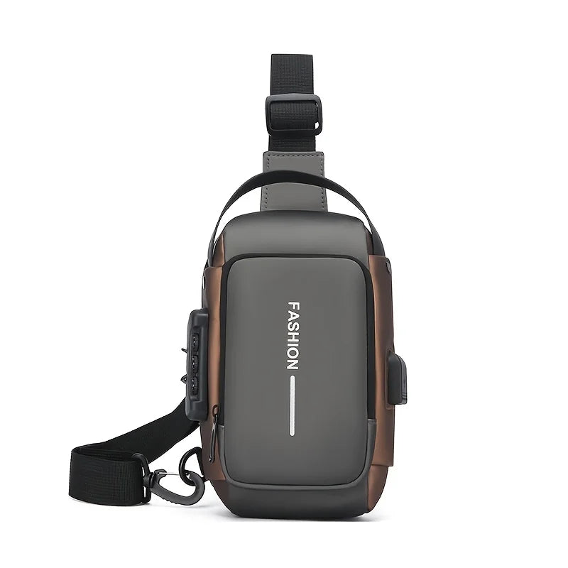 Durable Oxford Fabric Men’s Sling Bag – Motorcycle Crossbody Chest Pack with Phone Pocket