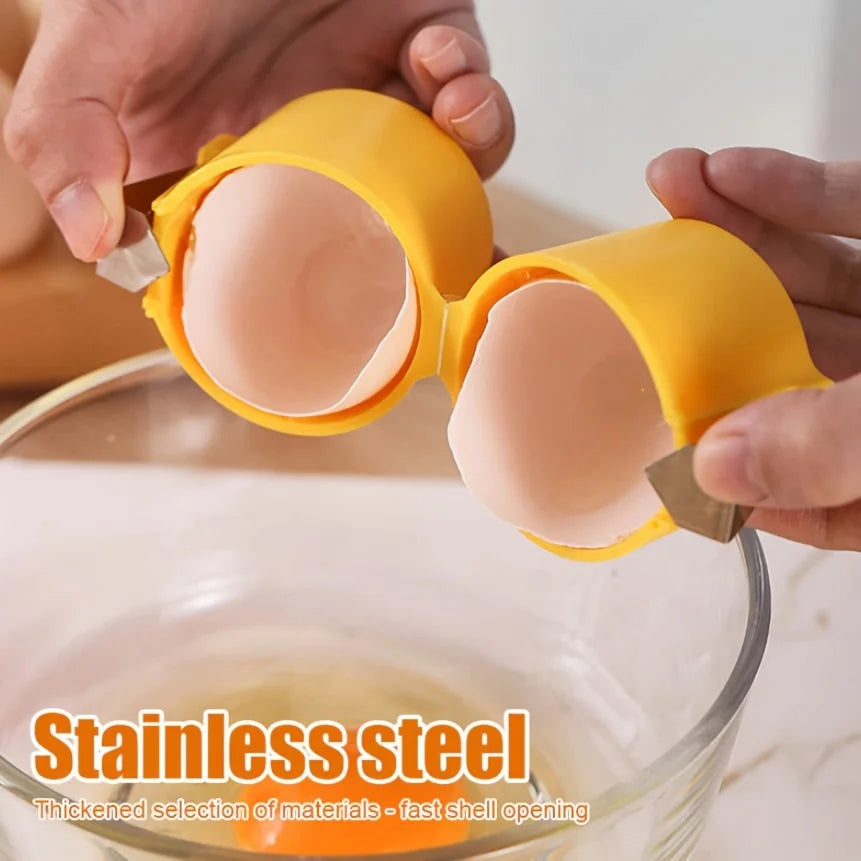 3pcs/1pc Stainless Steel Eggshell Separator Quick Egg Peel and Yolk Splitter Kitchen Baking Tool