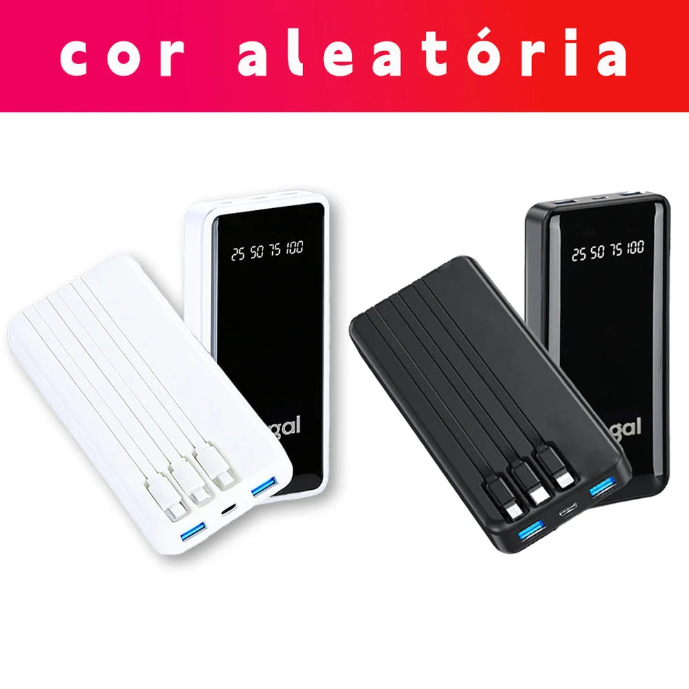 Power Bank 20000mAh Carregador Portátil Rápido, Design Estético Favo de Mel para Celular e Viagem