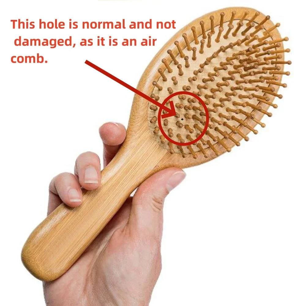 Bamboo Paddle Hair Brush – Wooden Scalp Massage Comb for Hair Care