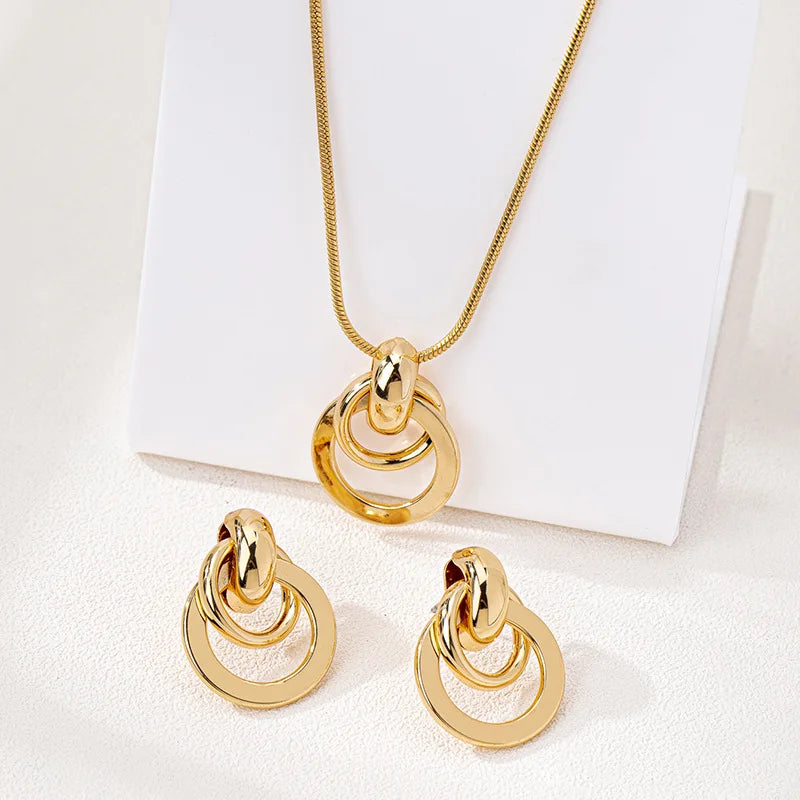 3pcs Vintage Jewelry Set for Women Necklace Choker Bracelet