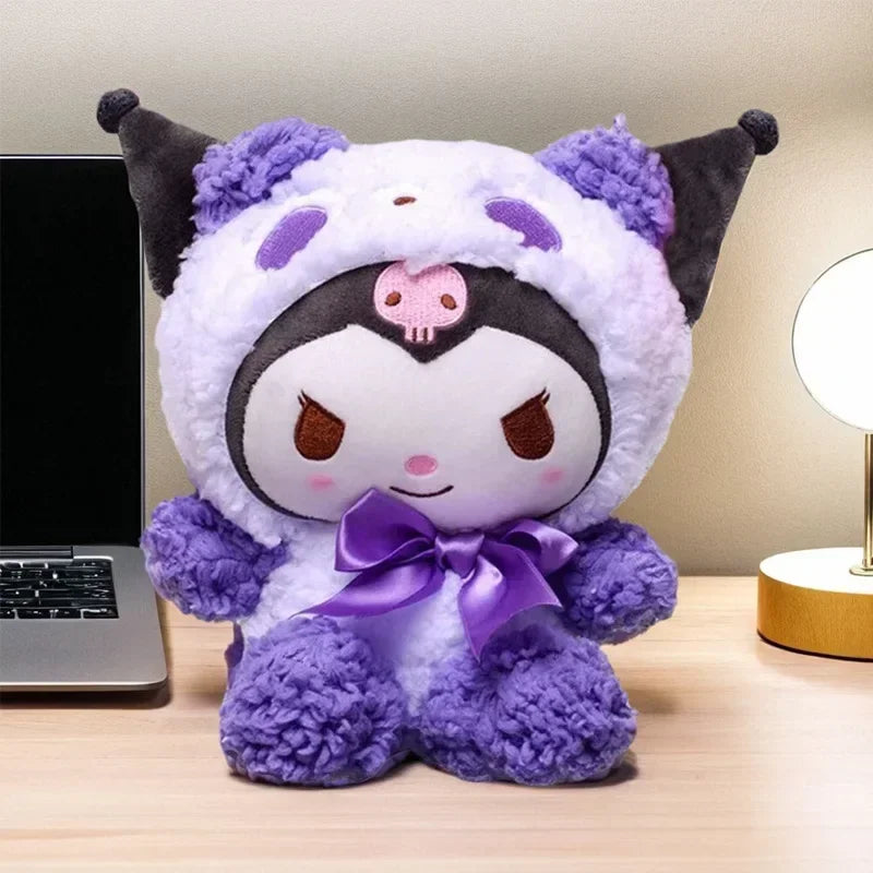 25CM Kawaii Sanrio Plush Doll Hello Kitty Cinnamoroll Kuromi Pochacco Stuffed Toy for Children Birthday Gift