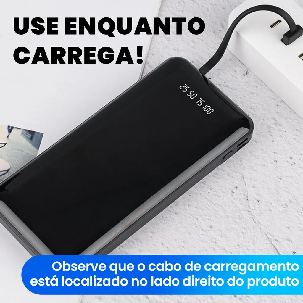 Power Bank 20000mAh Carregador Portátil Rápido, Design Estético Favo de Mel para Celular e Viagem