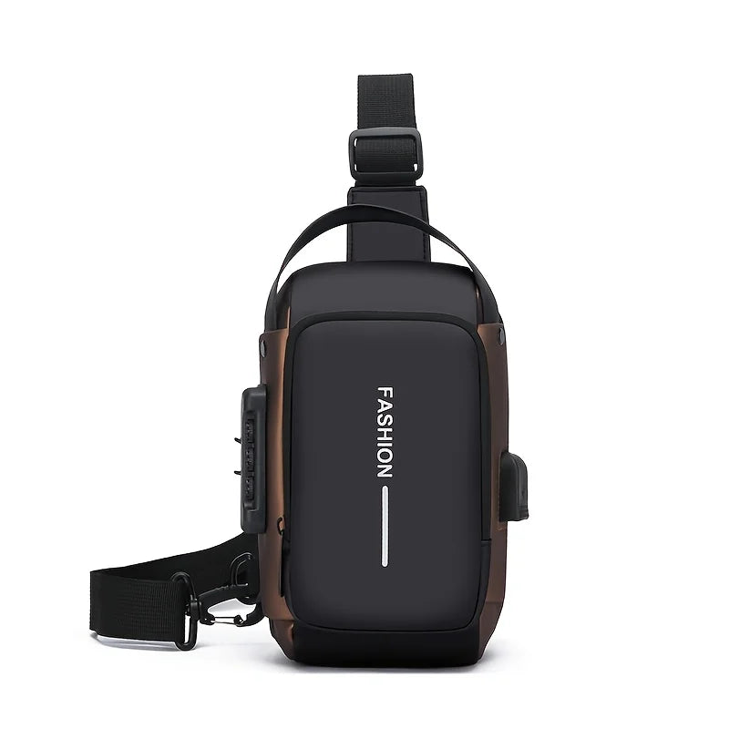 Durable Oxford Fabric Men’s Sling Bag – Motorcycle Crossbody Chest Pack with Phone Pocket