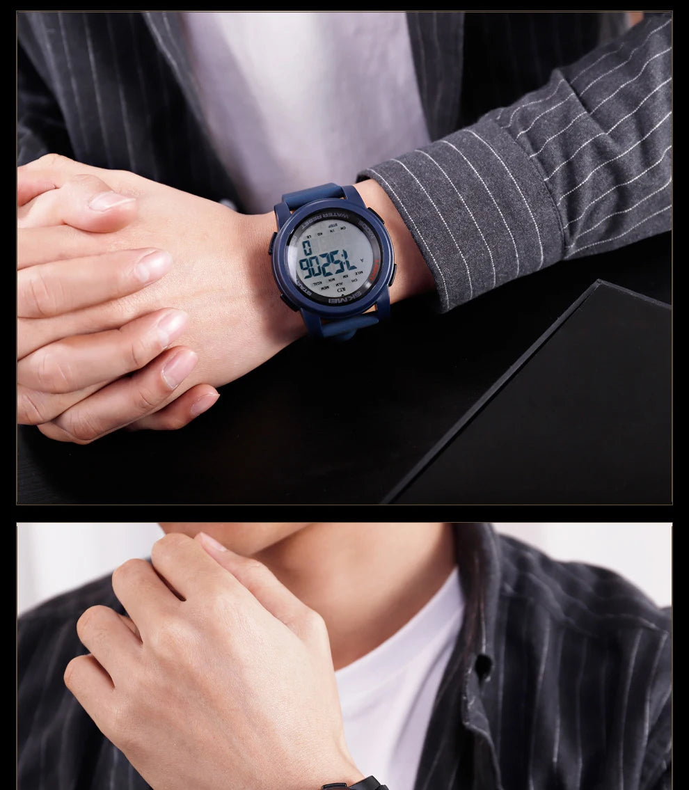 SKMEI 1469 Men’s Digital Sport Watch with Pedometer, Dual Time, Calorie, Distance and Mileage Tracker
