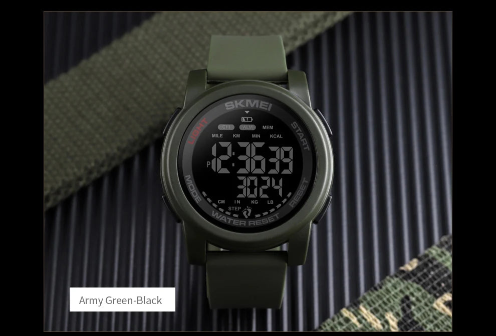 SKMEI 1469 Men’s Digital Sport Watch with Pedometer, Dual Time, Calorie, Distance and Mileage Tracker