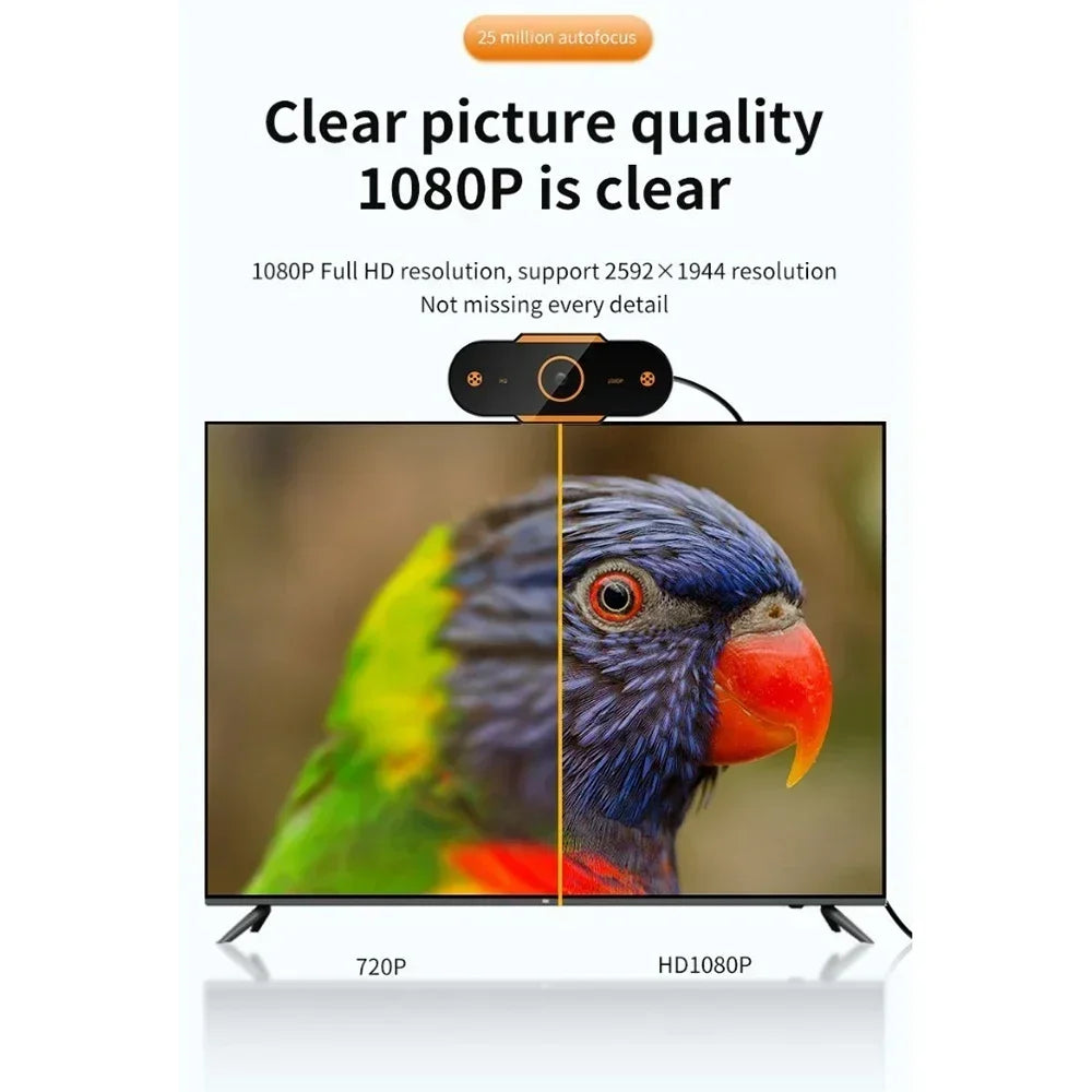 1080P HD Auto Focus USB Webcam with Microphone