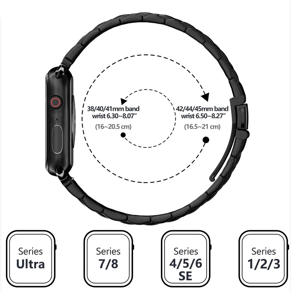 Stainless Steel Titanium Alloy Strap for Apple Watch Ultra and Series 6/7/8/9/10